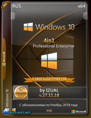 Windows 10 Professonal+ Enterprise x64 4in1 v.1809 RS5 build 17763.134 by IZUAL v.27.11.18 (esd)