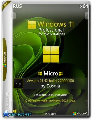 Windows 11 Pro For Workstations micro 21H2 build 22000.100 by Zosma (x64)